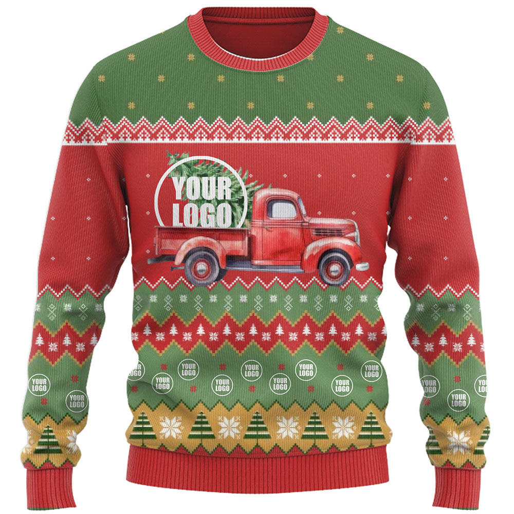 Holiday Theme Logo Or Face Ugly Christmas Sweater 9